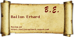 Ballon Erhard névjegykártya